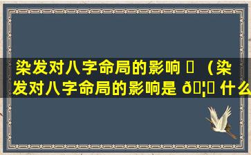 染发对八字命局的影响 ☘ （染发对八字命局的影响是 🦅 什么）